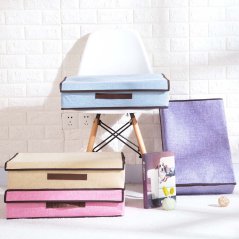 GTE Folding Cotton And Linen Cloths Storage Box Bedroom (4 Colors)
