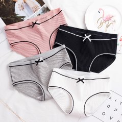 Gdeal Large Size Girl Ribbon Design Underwear Female Women's Cotton Underwear (4 Colors)
