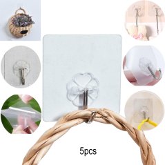GTE 5pcs Stainless Steel Hook Wall Hanging (White)