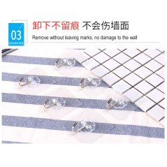 GTE 5pcs Stainless Steel Hook Wall Hanging (White)