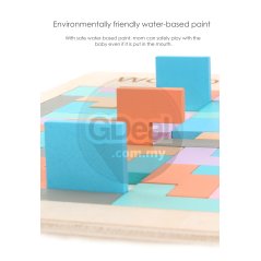 Gdeal Children Wooden Tetris Puzzles Toy 3 in 1 Jigsaw Board Early Imagination Educational Toys