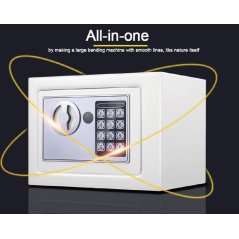 Home Mini Box Into The Wall Electronic Password Safe (Brown - White)