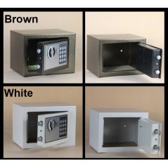 Home Mini Box Into The Wall Electronic Password Safe (Brown - White)