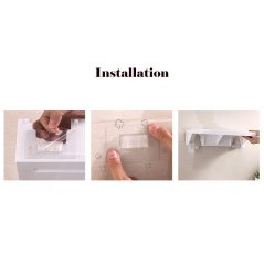 Long Suction Cup Bathroom Shower Shelf Shampoo Soap (White)