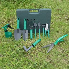 10 in 1 Outdoor Home Garden Hand Tools Planting Utensils Set (Green)