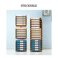 Wooden Desktop Office Paper File Holder Storage Organizer (3 Colors)