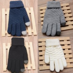 Autumn Winter Girls Full Finger Touch Screen Gloves (4 Colors)