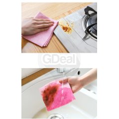 8 Pcs Home Non Stick Oil Rag Dishcloth Kitchen Towel (Pink)