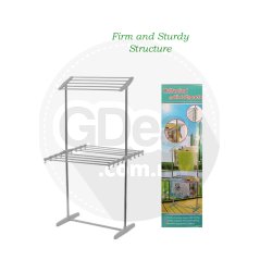 Folding Clothes Drying Rack Two Layer Laundry Rack (White)