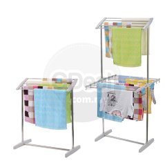 Folding Clothes Drying Rack Two Layer Laundry Rack (White)