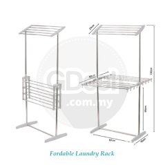 Folding Clothes Drying Rack Two Layer Laundry Rack (White)