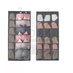 Double Side Cloth Underwear Storage Hanging Bag (Beige - Grey)