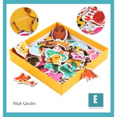 Enlightenment Toy Wood Animal Vegetable Children's Big Matching Puzzle