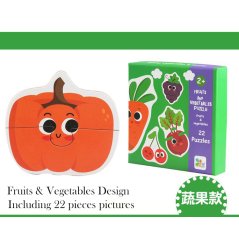 Enlightenment Toy Wood Animal Vegetable Children's Big Matching Puzzle