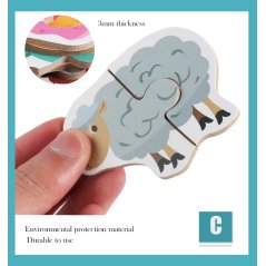 Enlightenment Toy Wood Animal Vegetable Children's Big Matching Puzzle