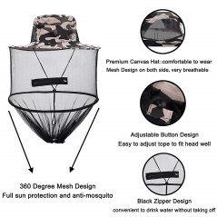 Gdeal Head Face Hat Mosquito Net For Outdoor Fishing (3 Colors)