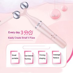 Gdeal 3-In-1 Beauty Slimming Face Massage Tool Facial Beauty Roller Vibration (2 Colors)