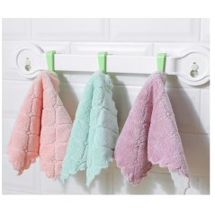 Rag Absorbent Double-Sided Cloth Dish Towel 3 Pcs (Multi-Color)