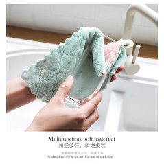 Rag Absorbent Double-Sided Cloth Dish Towel 3 Pcs (Multi-Color)