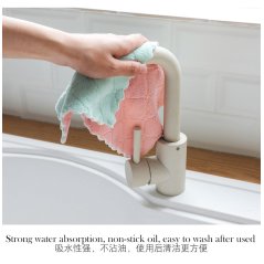Rag Absorbent Double-Sided Cloth Dish Towel 3 Pcs (Multi-Color)