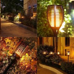 Gdeal Outdoor Solar Torch Light Flickering Flame Garden Lighting (Black)