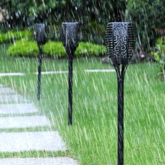 Gdeal Outdoor Solar Torch Light Flickering Flame Garden Lighting (Black)