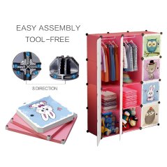 GTE Kids Closet Portable Dresser Wardrobe Storage Rack (2 Colors)