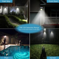 Gdeal Solar Motion  Solar Powered Waterproof Wall Light