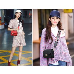Square Wide Shoulder Messenger Girl Small Bag - RYL-263 (3 Colors)