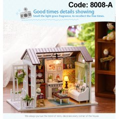 Gdeal 3 Different Hand-Assembled DIY Small Wooden Dollhouse Toys (3 Designs)