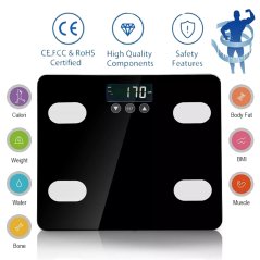 Gdeal Glass LCD Electronic Scale Digital Body Fat Analyse Scale BMI Healthy Body Scale