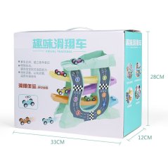Gdeal Children's Puzzle Glider Toy Parking Lot Stereo Plastic Four Rail Car Racing