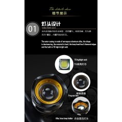 USB Rechargeable T6 LED Bike Lamp Cycling Light Torch (2 Colors)