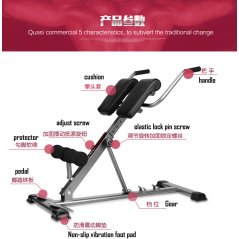 Roman Fitness Lower Hyper Back Extension Bench Six Pack Hip (Black)