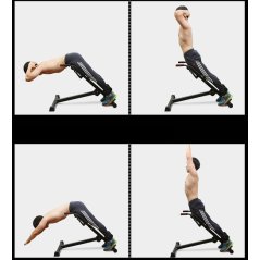 Roman Fitness Lower Hyper Back Extension Bench Six Pack Hip (Black)