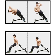 Roman Fitness Lower Hyper Back Extension Bench Six Pack Hip (Black)