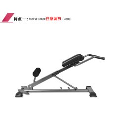 Roman Fitness Lower Hyper Back Extension Bench Six Pack Hip (Black)