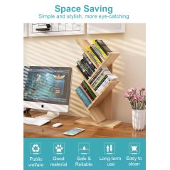 GTE Book Rack Bookcase Display Wood Desk Shelves (3 Colors)
