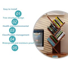 GTE Book Rack Bookcase Display Wood Desk Shelves (3 Colors)