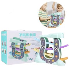 Gdeal Children's Puzzle Glider Toy Parking Lot Stereo Plastic Four Rail Car Racing