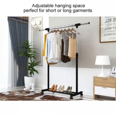 GTE Stainless Steel Extendable Hanging Rack Clothes Rod (Black)