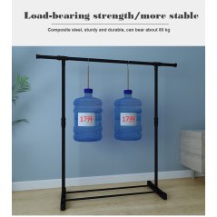 GTE Stainless Steel Extendable Hanging Rack Clothes Rod (Black)