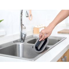Large Size Rust Brush Sponge Bath Kitchen Clean Tools (Black)