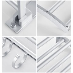 GTE Hook Holder Hanger Rack Shelf Wall Hanging (Silver)