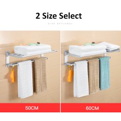 GTE Hook Holder Hanger Rack Shelf Wall Hanging (Silver)