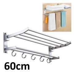 GTE Hook Holder Hanger Rack Shelf Wall Hanging (Silver)