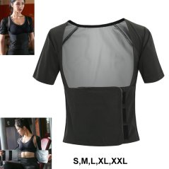 Gdeal Sweat Clothes Female Sweating Fitness Suit Coat Running Sweat Yoga Clothing - BF02 (Black)