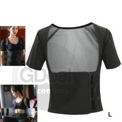 Gdeal Sweat Clothes Female Sweating Fitness Suit Coat Running Sweat Yoga Clothing - BF02 (Black)