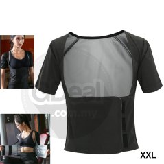 Gdeal Sweat Clothes Female Sweating Fitness Suit Coat Running Sweat Yoga Clothing - BF02 (Black)