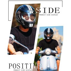 Gdeal Retro Full Face Helmet Scooter Motorbike Riding Men Motocross